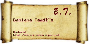 Bablena Tamás névjegykártya