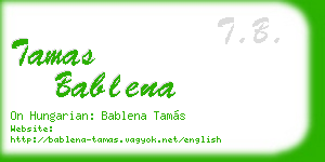 tamas bablena business card